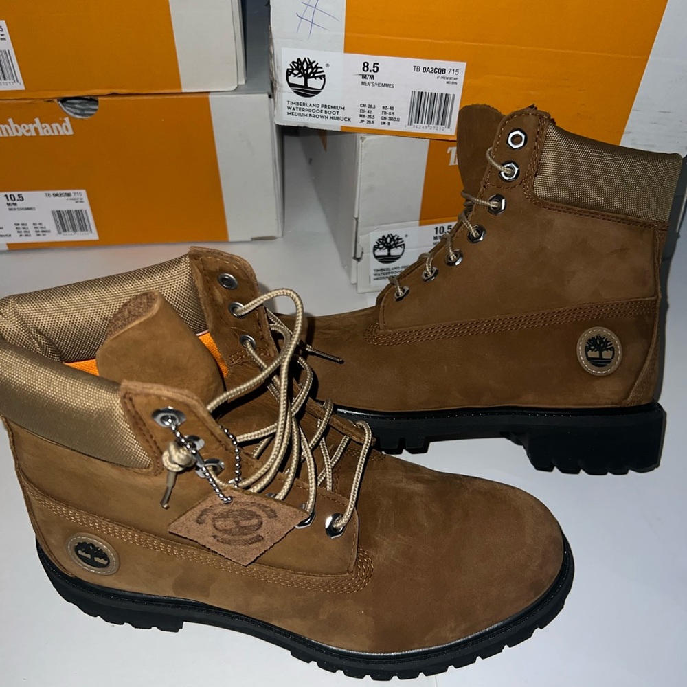 Timberland Men's 6" inch Premium Waterproof Boot Brown Nubuck Sz 7.5-10.5 New